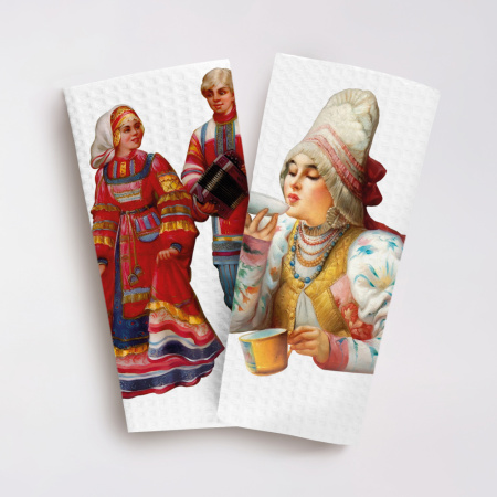 Набор полотенец вафельных Вечерняя Русь "Федоскино" 40х70